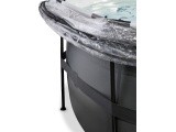 EXIT Black Leather baseinas ø450x122 cm su smėlio filtro siurbliu ir kupolu, juodas