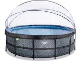 EXIT Stone pool ø488x122cm with sand filter pump and dome - grey
