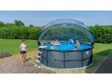 EXIT Black Leather pool ø450x122cm with sand filter pump and dome - black