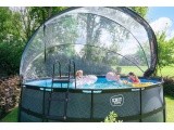 EXIT Stone pool ø488x122cm with sand filter pump and dome - grey