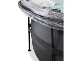 EXIT Black Leather pool ø427x122cm with sand filter pump and dome - black