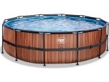 EXIT Wood pool ø488x122cm with sand filter pump - brown