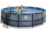 EXIT Stone pool ø488x122cm with sand filter pump - grey