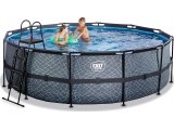 EXIT Stone pool ø450x122cm with sand filter pump - grey
