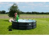 EXIT Stone pool ø450x122cm with sand filter pump - grey