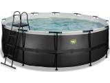 EXIT Black Leather pool ø427x122cm with sand filter pump - black