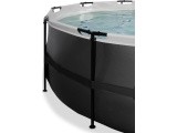 Baseinas EXIT Black Leather ø427x122 cm su smėlio filtro siurbliu – juodas