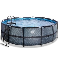 EXIT Stone pool ø427x122cm with sand filter pump - grey