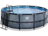 EXIT Stone pool ø427x122cm with sand filter pump - grey