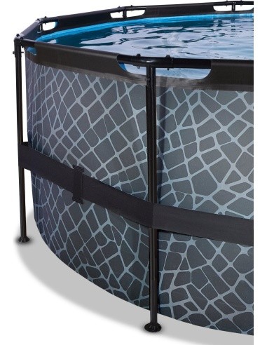 EXIT Stone pool ø427x122cm with sand filter pump - grey