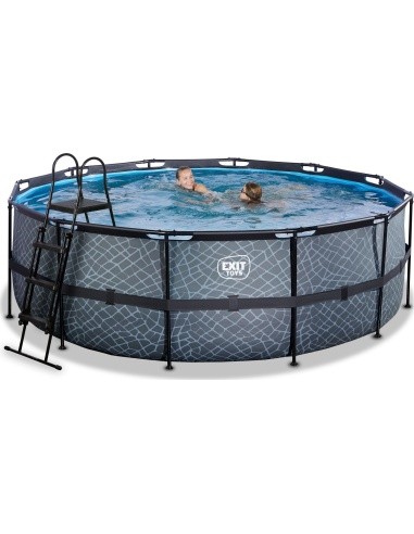EXIT Stone pool ø427x122cm with sand filter pump - grey