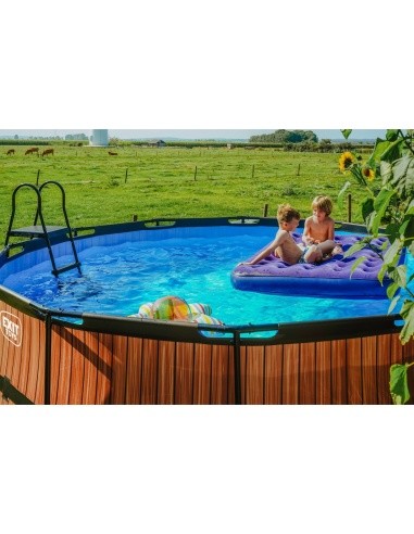 EXIT Stone pool ø427x122cm with sand filter pump - grey