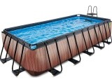 EXIT medinis baseinas 540x250x122 cm su filtravimo siurbliu, rudas