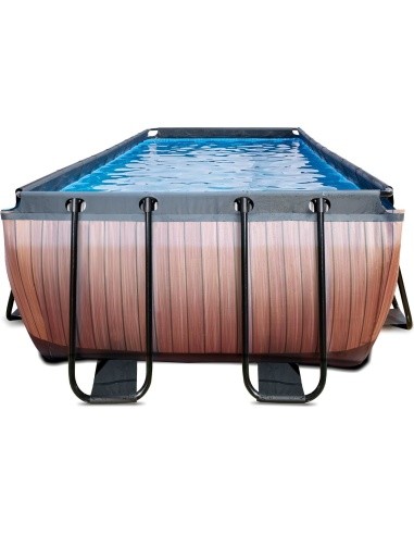 EXIT Wood pool 540x250x122cm with filter pump - brown