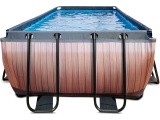 EXIT medinis baseinas 540x250x122 cm su filtravimo siurbliu, rudas