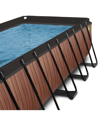 EXIT Wood pool 540x250x122cm with filter pump - brown