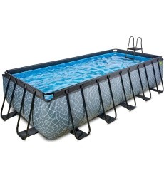 EXIT Stone pool 540x250x122cm with filter pump - grey