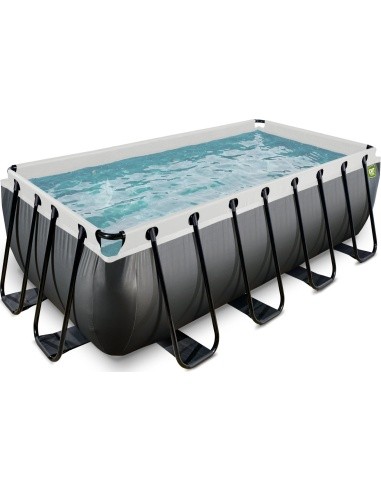 EXIT Black Leather baseinas 400x200x122 cm su filtravimo siurbliu, juodas