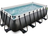 EXIT Black Leather pool 400x200x122cm with filter pump - black