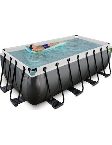 EXIT Black Leather baseinas 400x200x122 cm su filtravimo siurbliu, juodas