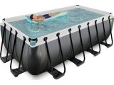 EXIT Black Leather pool 400x200x122cm with filter pump - black