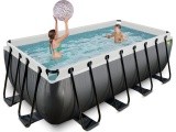 EXIT Black Leather baseinas 400x200x122 cm su filtravimo siurbliu, juodas