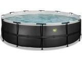 EXIT Black Leather pool ø488x122cm with filter pump - black
