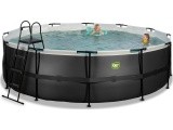 EXIT Black Leather pool ø488x122cm with filter pump - black