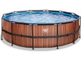 EXIT Wood pool ø450x122cm with filter pump - brown