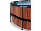 EXIT Wood pool ø450x122cm with filter pump - brown