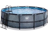 EXIT Stone pool ø450x122cm with filter pump - grey