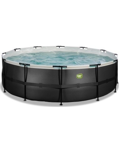 EXIT Black Leather pool ø450x122cm with filter pump - black