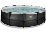 EXIT Black Leather pool ø450x122cm with filter pump - black