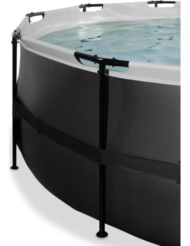 EXIT Black Leather pool ø450x122cm with filter pump - black