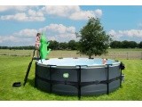 EXIT Black Leather pool ø450x122cm with filter pump - black