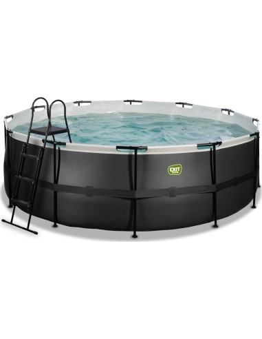 EXIT Black Leather pool ø427x122cm with filter pump - black