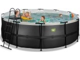 EXIT Black Leather pool ø427x122cm with filter pump - black