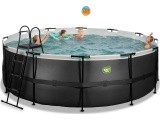 EXIT Black Leather pool ø427x122cm with filter pump - black