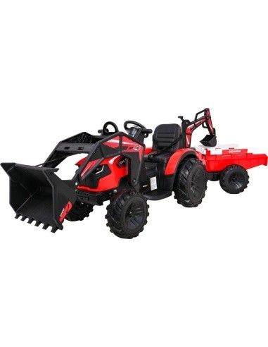 Akumuliatorinis traktorius su priekaba Buggy 720-T, raudonas