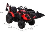 Akumuliatorinis traktorius su priekaba Buggy 720-T, raudonas