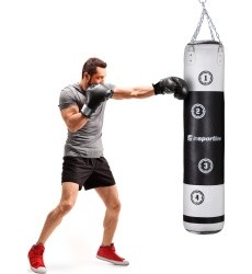 Punching Bag inSPORTline Robkin 150 x 35 cm - Black-White