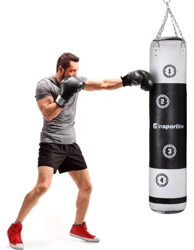 Bokso maišas inSPORTline Robkin 150 x 35 cm - Black-White