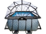 EXIT Stone pool 400x200x122cm with sand filter pump and dome - grey