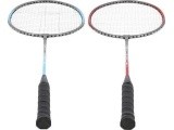 NRZ002 STEEL / BADMINTON SET 2 ROCKETS + SHUTTLECOCKS NILS