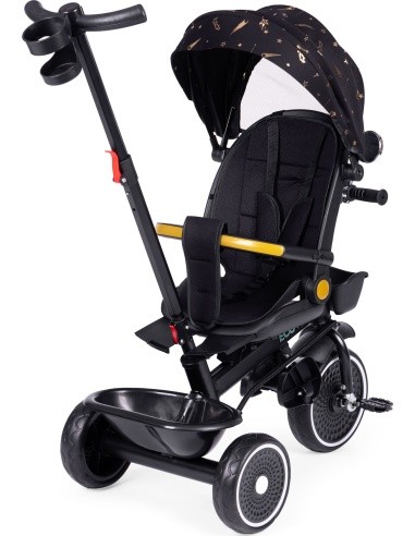 Children's tricycle stroller swivel seat pusher black ECOTOYS