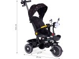 Children's tricycle stroller swivel seat pusher black ECOTOYS