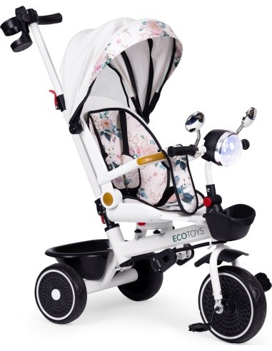 Children's tricycle stroller swivel seat pusher canopy ECOTOYS