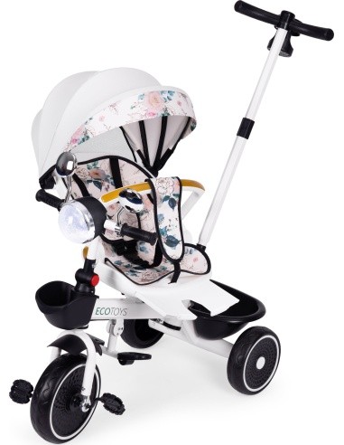 Children's tricycle stroller swivel seat pusher canopy ECOTOYS