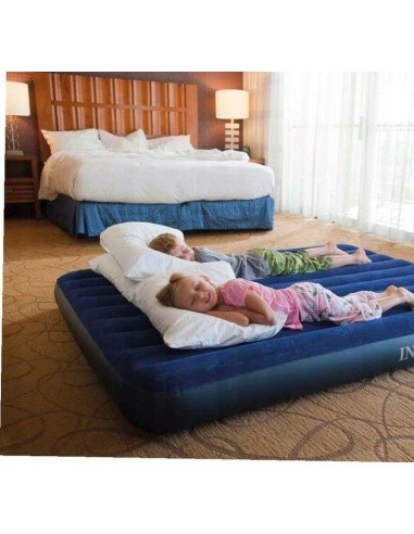 Inflatable 2 Seater Velor Mattress Intex