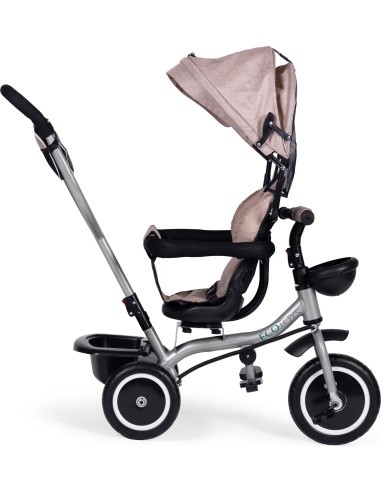 Tricycle stroller 2-in-1 swivel seat folding canopy - beige ECOTOYS